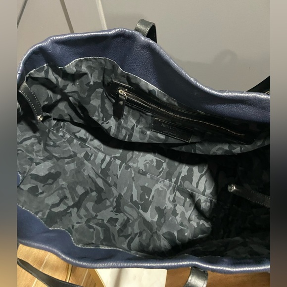 Jimmy Choo Pimlico Star Studs Navy Leather Tote Bag - Picture 7 of 12